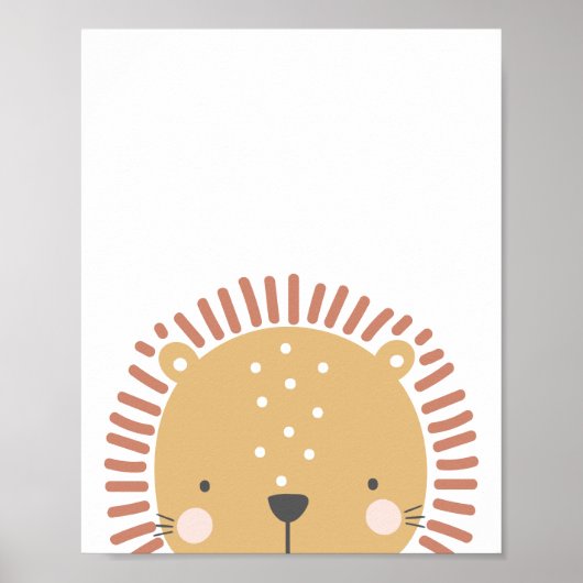 Peekaboo Scandi Style Leeuw Poster (Voorkant)