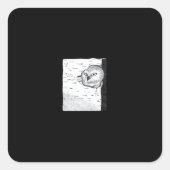 Peekaboo Schattige Basic Vierkante Sticker (Voorkant)