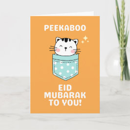 Peekaboo Schattige Cat Eid Mubarak Eid Kaart