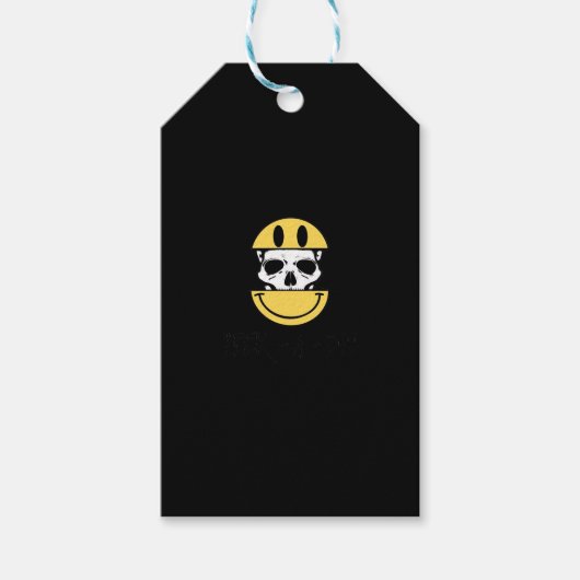 Peekaboo - schedel vervormd cadeaulabel (Voorkant)