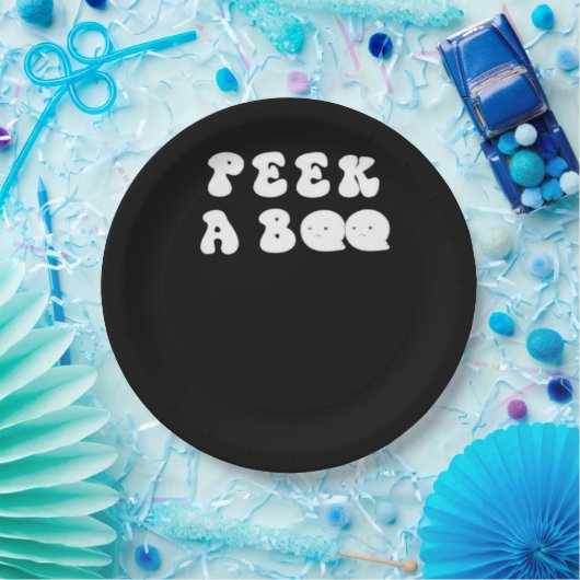 Peekaboo Spooky Slogan Papieren Bordje (Feest)