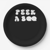 Peekaboo Spooky Slogan Papieren Bordje (Voorkant)