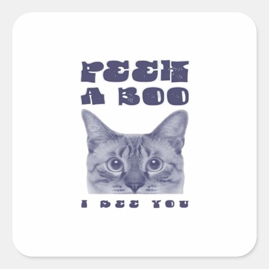 Peekaboo - Verrassing van Halloween Vierkante Sticker (Voorkant)