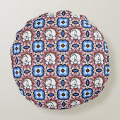 Peekaboo Westie Floral Rond Kussen (Achterkant)