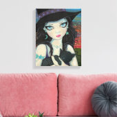 Peekaboo Witch en Black Cat Canvas Print (Insitu (Woonkamer))