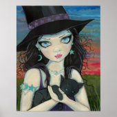 Peekaboo Witch en Cat Poster (Voorkant)