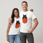 Peekaboo Zwarte Kat Zak T-shirt (Unisex)