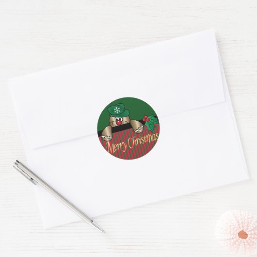 peeker | Kerstmis Ronde Sticker (Envelop)
