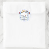 Peeking Baby Boy & Luier Baby shower Sticker (Tas)