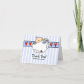 Peeking Baby Boy & Luier Bedankt Opmerking Kaart (Voorkant)