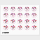Peeking Baby Meisje Dank u Baby shower Sticker (Vel)