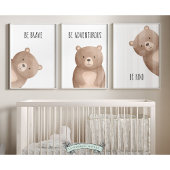 Peeking Beer Nursery Prints Set van 3 Affirmaties