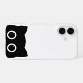 Peeking Black Cat iPhone 16 Hoesje (Achterkant horizontaal)