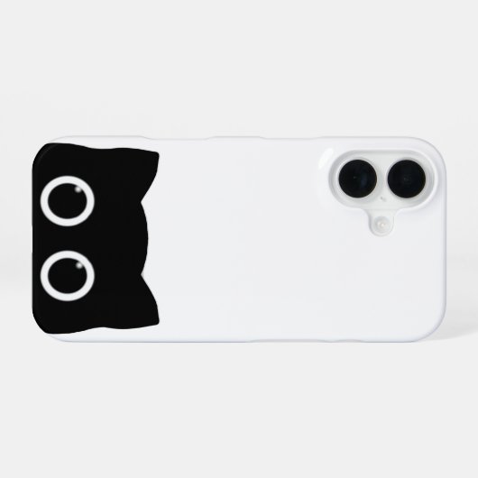 Peeking Black Cat iPhone 16 Hoesje (Achterkant horizontaal)