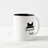 Peeking Black Cat Mok – Custom Text Coffee Cup (Voorkant rechts)