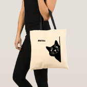 Peeking Black Cat Personalized Gift for Cat Lovers Tote Bag (Voorkant (product))