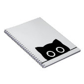 Peeking Black Cat Spiral Photo Notebook Notitieboek (Rechterzijde)