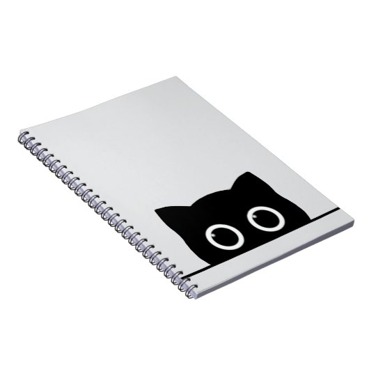 Peeking Black Cat Spiral Photo Notebook Notitieboek (Rechterzijde)
