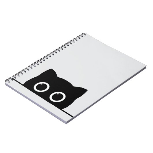 Peeking Black Cat Spiral Photo Notebook Notitieboek (Linkerzijde)