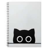 Peeking Black Cat Spiral Photo Notebook Notitieboek (Voorkant)