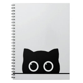 Peeking Black Cat Spiral Photo Notebook Notitieboek
