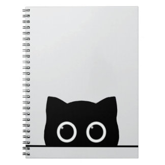 Peeking Black Cat Spiral Photo Notebook Notitieboek