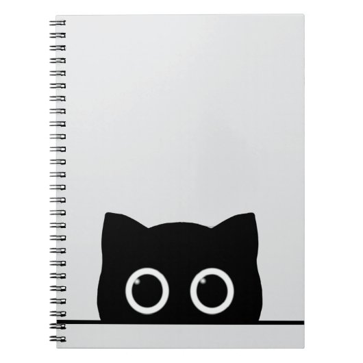 Peeking Black Cat Spiral Photo Notebook Notitieboek (Voorkant)