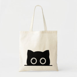 Peeking Black Cat Tote Bag