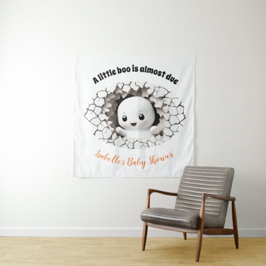 Peeking Boo Ghost Baby shower achtergrond wandtapi Wandkleed (In situ)