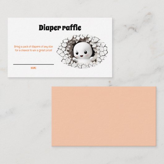 Peeking Boo Ghost Baby shower Luier Raffle Kaart (Voorkant / Achterkant)