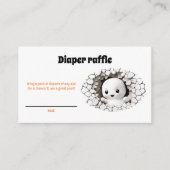 Peeking Boo Ghost Baby shower Luier Raffle Kaart (Voorkant)