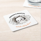 Peeking Boo Ghost Baby shower Papier Onderzetter (Schuin)