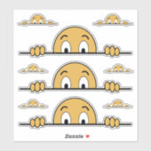 Peeking Cartoon Gezicht Contour Cut Sticker (Vel)