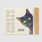 Peeking Cat 2026 Calendar Magnetic Card (Voorkant)
