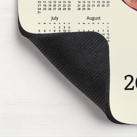 Peeking Cat 2026 Calendar Mousepad Muismat (Hoek)