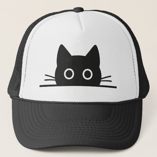 peeking cat -black cat  -hidden cat  trucker pet (Voorkant)