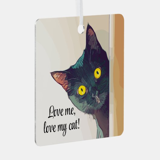 Peeking Cat Design Ornament (Voorkant Rechts)