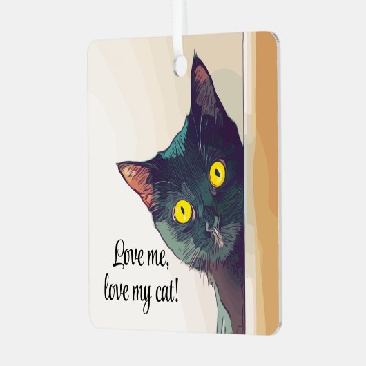 Peeking Cat Design Ornament (Voorkant links)