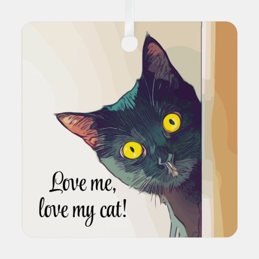 Peeking Cat Design Ornament (Voorkant)