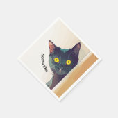 Peeking Cat Design Papier Servet (Hoek)