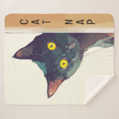 Peeking Cat Design Sherpa Deken (Voorkant (horizontaal))