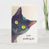 Peeking Cat Design Wenskaart Feestdagen Kaart (Voorkant)