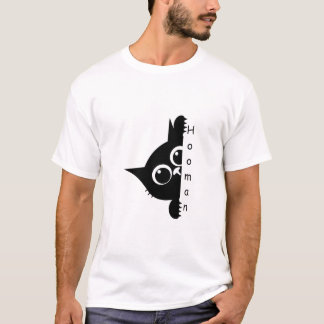 Peeking Cat Hooman T-shirt