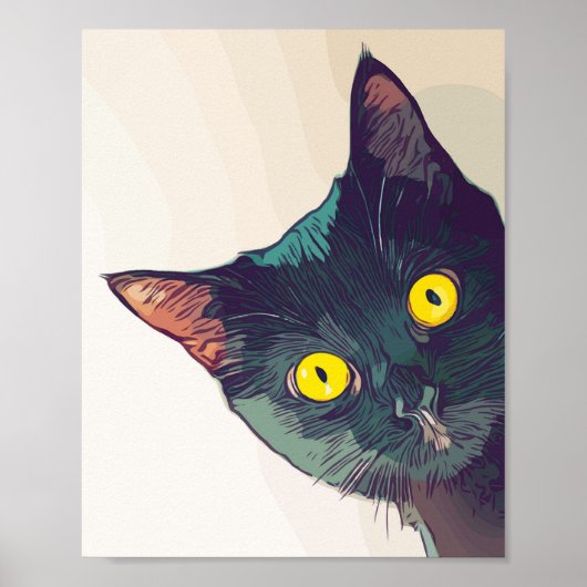 Peeking Cat Poster (Voorkant)