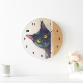 Peeking Cat Wall Clock Grote Klok (Huis)