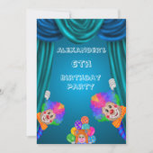 Peeking Clowns Boy's 6e verjaardag dubbelzijdig Kaart (Voorkant)