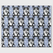 Peeking Corgi Blue Gepersonaliseerd thema Cadeaupapier (Vlak)