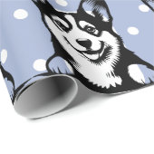 Peeking Corgi Blue Gepersonaliseerd thema Cadeaupapier (Rol Hoek)