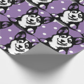 Peeking Corgi Paarse gepersonaliseerde thema Cadeaupapier (Hoek)