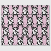 Peeking Corgi Pink Gepersonaliseerd thema Cadeaupapier (Vlak)